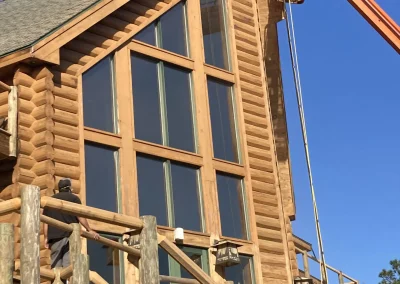 Log cabin window and roof services